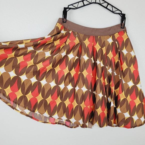 Forever 21 Small Cotton Abstract Geometric Print Pleated Mini Skirt - Picture 5 of 7